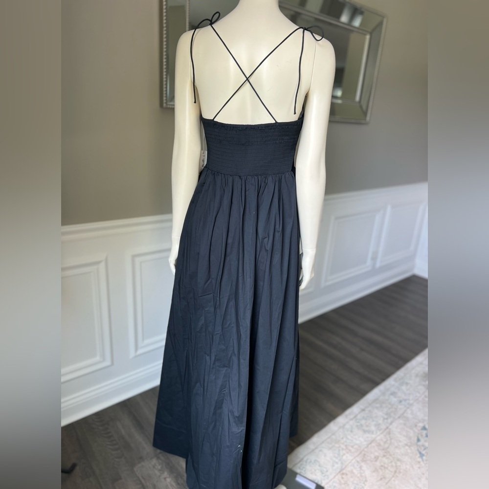 STAUD Landry Black Maxi Dress Size L NWT 350$ - Picture 12 of 13